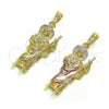 Dije Religioso 05.196.0006.1 Oro Laminado, Diseño de San Judas, Diamantado, Tono Dorado