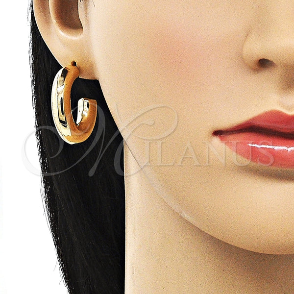 Argolla Pequeña 02.163.0311.25 Oro Laminado, Diseño de Hueco, Pulido, Tono Dorado