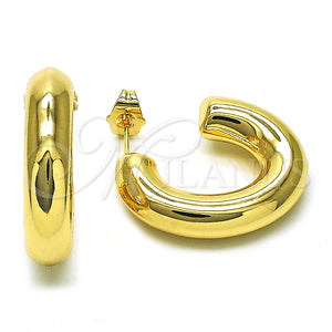 Argolla Pequeña 02.163.0311.25 Oro Laminado, Diseño de Hueco, Pulido, Tono Dorado