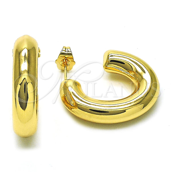 Argolla Pequeña 02.163.0311.25 Oro Laminado, Diseño de Hueco, Pulido, Tono Dorado