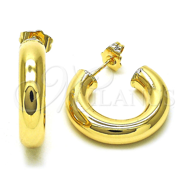 Argolla Pequeña 02.163.0312.25 Oro Laminado, Diseño de Hueco, Pulido, Tono Dorado