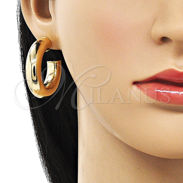 Argolla Mediana 02.163.0313.35 Oro Laminado, Diseño de Hueco, Pulido, Tono Dorado