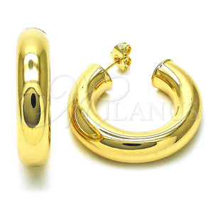 Argolla Mediana 02.163.0313.35 Oro Laminado, Diseño de Hueco, Pulido, Tono Dorado