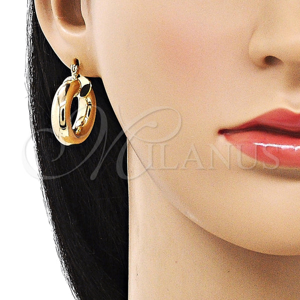 Argolla Pequeña 02.163.0314.25 Oro Laminado, Diseño de Hueco, Pulido, Tono Dorado