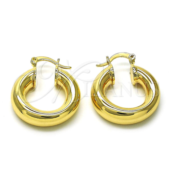 Argolla Pequeña 02.163.0314.25 Oro Laminado, Diseño de Hueco, Pulido, Tono Dorado