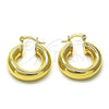 Argolla Pequeña 02.163.0314.25 Oro Laminado, Diseño de Hueco, Pulido, Tono Dorado