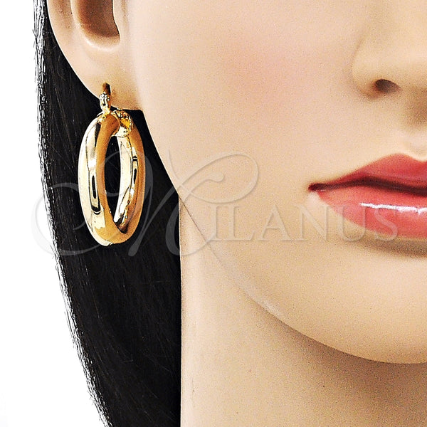 Argolla Pequeña 02.163.0314.35 Oro Laminado, Diseño de Hueco, Pulido, Tono Dorado