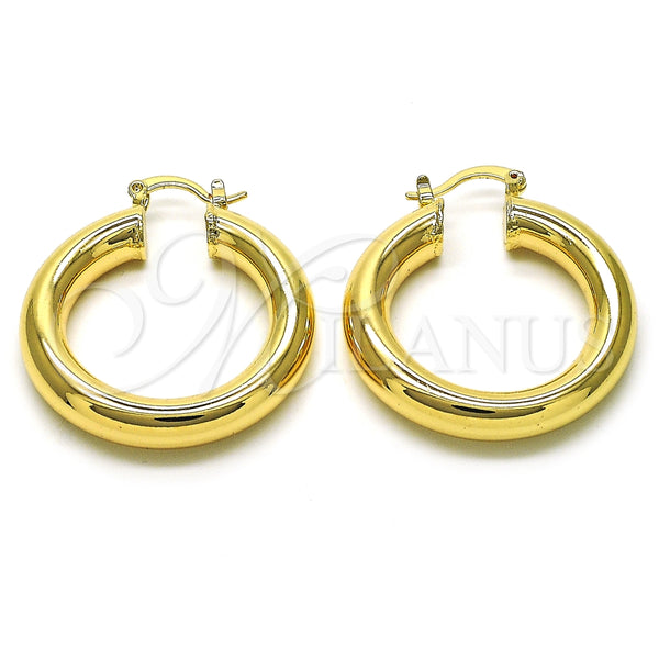 Argolla Pequeña 02.163.0314.35 Oro Laminado, Diseño de Hueco, Pulido, Tono Dorado