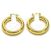 Argolla Pequeña 02.163.0314.35 Oro Laminado, Diseño de Hueco, Pulido, Tono Dorado