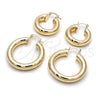 Argolla Pequeña 02.163.0314.35 Oro Laminado, Diseño de Hueco, Pulido, Tono Dorado