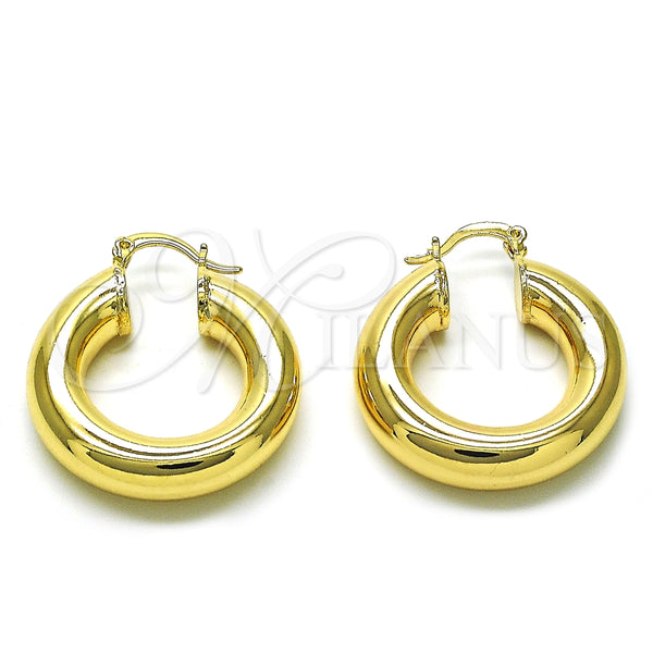 Argolla Mediana 02.163.0315.30 Oro Laminado, Diseño de Hueco, Pulido, Tono Dorado