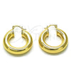 Argolla Mediana 02.163.0315.30 Oro Laminado, Diseño de Hueco, Pulido, Tono Dorado