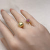 Anillo Multi Piedra 01.341.0131.1 Oro Laminado, Diseño de Bola, con Rubi Micro Pave, Pulido, Tono Dorado (One size fits all)