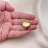 Dije Elegante 05.368.0001 Oro Laminado, Diseño de Corazón, Pulido, Tono Dorado