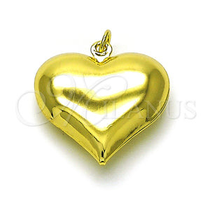 Dije Elegante 05.368.0001 Oro Laminado, Diseño de Corazón, Pulido, Tono Dorado