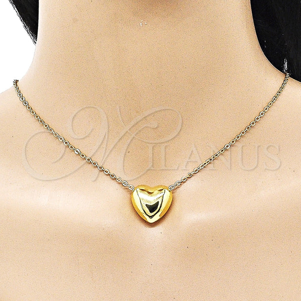 Dije Elegante 05.368.0004 Oro Laminado, Diseño de Corazón, Pulido, Tono Dorado