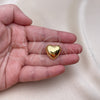 Dije Elegante 05.368.0004 Oro Laminado, Diseño de Corazón, Pulido, Tono Dorado