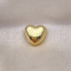 Dije Elegante 05.368.0004 Oro Laminado, Diseño de Corazón, Pulido, Tono Dorado