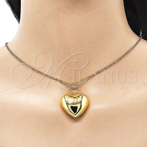 Dije Elegante 05.368.0005 Oro Laminado, Diseño de Corazón y Hueco, Pulido, Tono Dorado