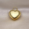 Dije Elegante 05.368.0005 Oro Laminado, Diseño de Corazón y Hueco, Pulido, Tono Dorado