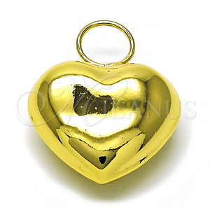 Dije Elegante 05.368.0005 Oro Laminado, Diseño de Corazón y Hueco, Pulido, Tono Dorado