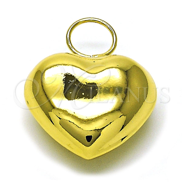 Dije Elegante 05.368.0005 Oro Laminado, Diseño de Corazón y Hueco, Pulido, Tono Dorado