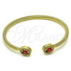 Aro Individual 07.342.0002 Oro Laminado, Diseño de Torcido, con Rubi Zirconia Cubica and Blanca Micro Pave, Pulido, Tono Dorado (04 MM Thickness, One size fits all)