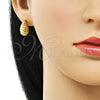 Arete Dormilona 02.342.0325 Oro Laminado, Diseño de Gota, Diamantado, Tono Dorado