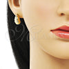 Arete Dormilona 02.342.0326 Oro Laminado, Diseño de Gota, Diamantado, Tono Dorado