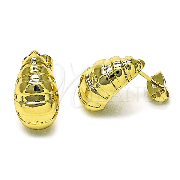 Arete Dormilona 02.342.0326 Oro Laminado, Diseño de Gota, Diamantado, Tono Dorado