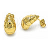 Arete Dormilona 02.342.0326 Oro Laminado, Diseño de Gota, Diamantado, Tono Dorado