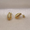 Arete Dormilona 02.342.0327 Oro Laminado, Diseño de Gota, Diamantado, Tono Dorado