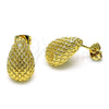 Arete Dormilona 02.342.0329 Oro Laminado, Diseño de Gota, Diamantado, Tono Dorado