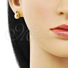 Arete Dormilona 02.342.0333 Oro Laminado, Diseño de Gota, Pulido, Tono Dorado