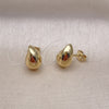 Arete Dormilona 02.342.0333 Oro Laminado, Diseño de Gota, Pulido, Tono Dorado