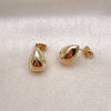 Arete Dormilona 02.342.0334 Oro Laminado, Diseño de Gota, Pulido, Tono Dorado