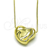Collares con Dije 04.213.0310.18 Oro Laminado, Diseño de Corazón y Hueco, Pulido, Tono Dorado (01 MM Thickness, 18 Inches Length)