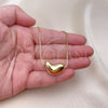 Collares con Dije 04.213.0311.18 Oro Laminado, Diseño de Corazón, Pulido, Tono Dorado (01 MM Thickness, 18 Inches Length)