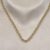 Gargantilla Elegante 03.213.0233.24 Oro Laminado, Diseño de Puff Mariner, Pulido, Tono Dorado (Grosor 04.5 MM, 24 Pulgadas de Largo)