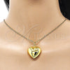 Dije Elegante 05.368.0007 Oro Laminado, Diseño de Corazón y Hueco, Pulido, Tono Dorado