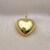 Dije Elegante 05.368.0007 Oro Laminado, Diseño de Corazón y Hueco, Pulido, Tono Dorado