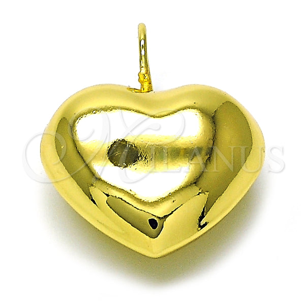 Dije Elegante 05.368.0007 Oro Laminado, Diseño de Corazón y Hueco, Pulido, Tono Dorado