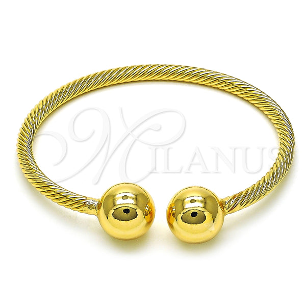 Aro Individual 07.170.0020 Oro Laminado, Diseño de Bola y Torcido, Pulido, Tono Dorado (Grosor 04 MM, Talla Unica)