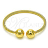 Aro Individual 07.170.0020 Oro Laminado, Diseño de Bola y Torcido, Pulido, Tono Dorado (Grosor 04 MM, Talla Unica)