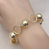 Pulsera Elegante 03.331.0233.09 Oro Laminado, Diseño de Bola, Pulido, Tono Dorado (16 MM Thickness, 9 Inches Length)