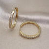 Argolla Huggie 02.210.0105.35 Oro Laminado, Diseño de Baguette, con Blanca Zirconia Cubica, Pulido, Tono Dorado