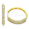 Argolla Huggie 02.210.0105.35 Oro Laminado, Diseño de Baguette, con Blanca Zirconia Cubica, Pulido, Tono Dorado