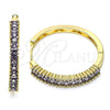 Argolla Huggie 02.210.0105.16.35 Oro Laminado, Diseño de Baguette, con Amatista Zirconia Cubica, Pulido, Tono Dorado