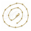 Gargantilla Basica 04.213.0320.24 Oro Laminado, Diseño de Bola, Pulido, Tono Dorado (01 MM Thickness, 24 Inches Length)