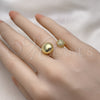 Anillo Multi Piedra 01.341.0136 Oro Laminado, Diseño de Bola, con Blanca Micro Pave, Pulido, Tono Dorado (One size fits all)